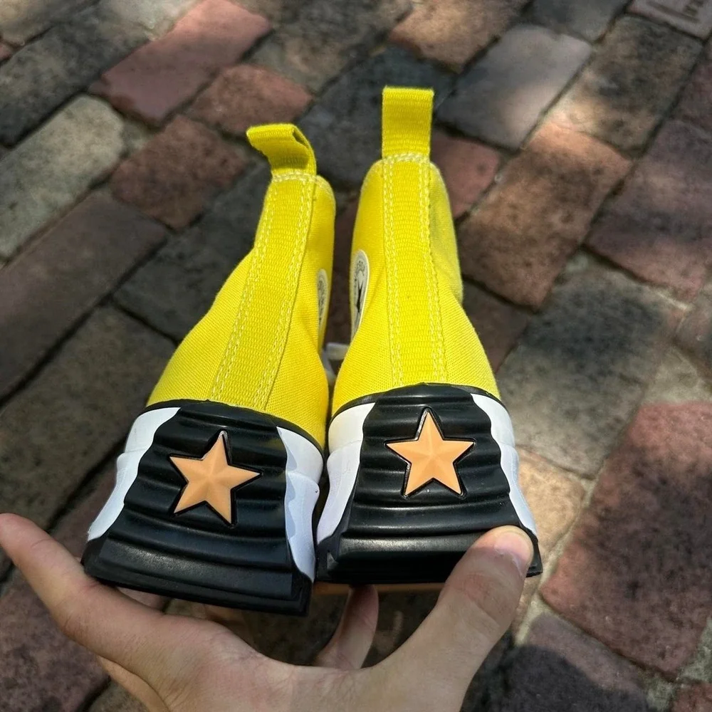 Converse Run Star Hike High Platform yellow shoes Size mens 9 - Picture 6 of 8